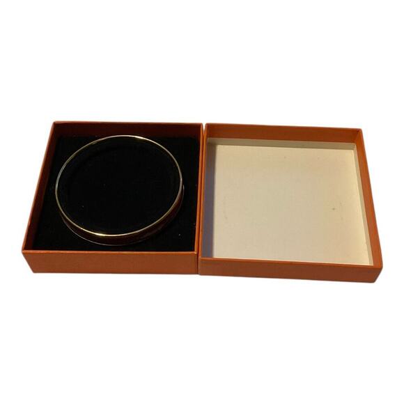 Hermes Enamel Cloisonne Yellow x Gold Bangle Bracelet W/Box - Picture 8 of 11